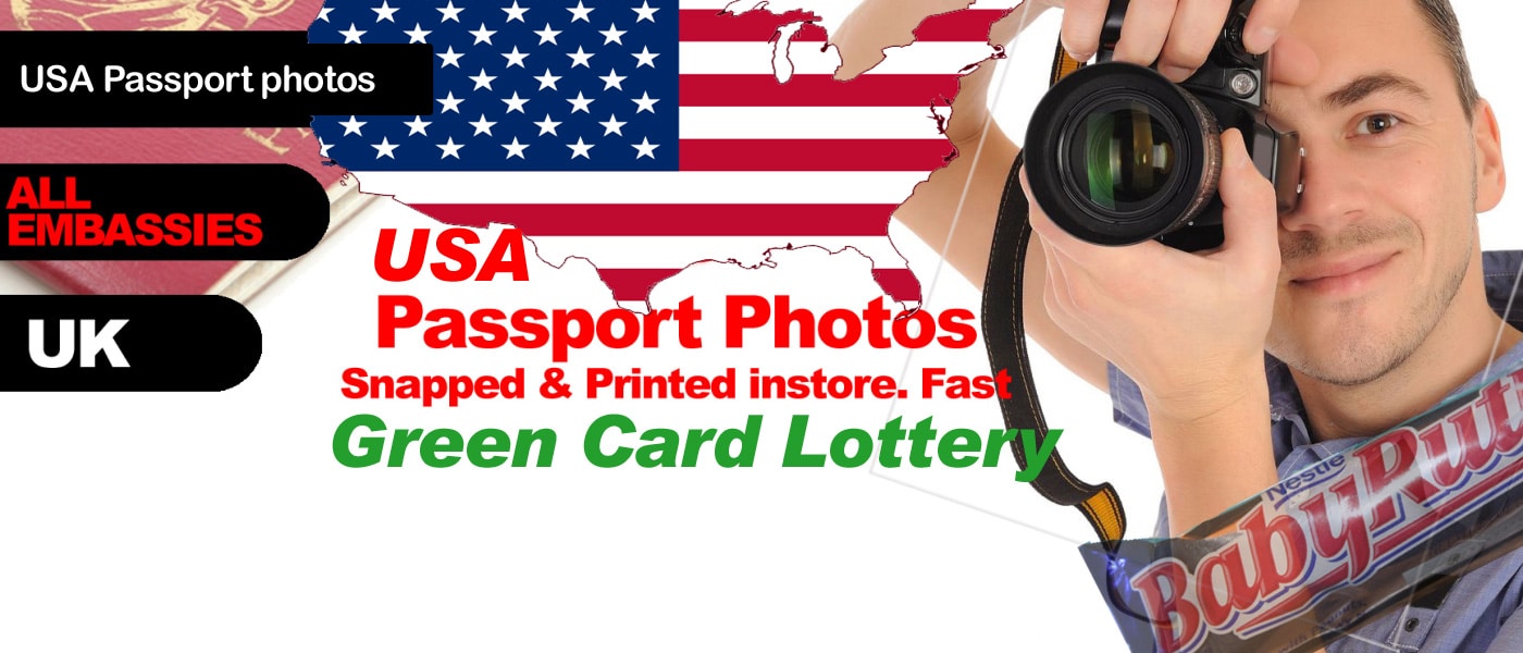 Green Card photo and Lottery Visa Photo snapped & printed instantly