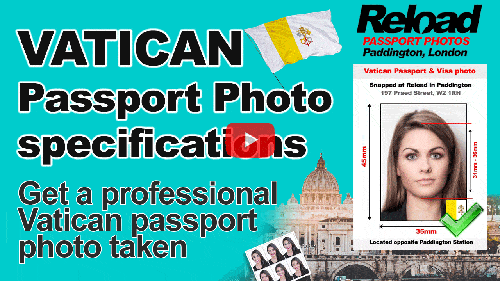 Vatican Passport Photo and Visa Photo snapped in Paddington, London