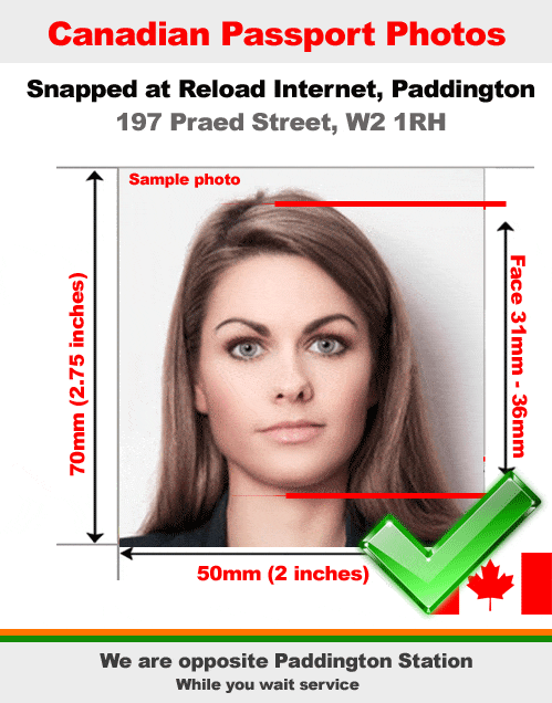 Canada Passport Photo London Paddington Professional Studio